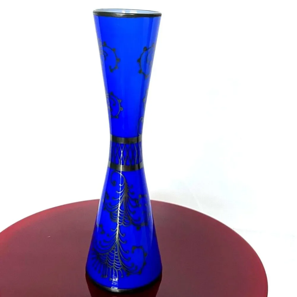 Vintage Cobalt Blue Glass Vase 12